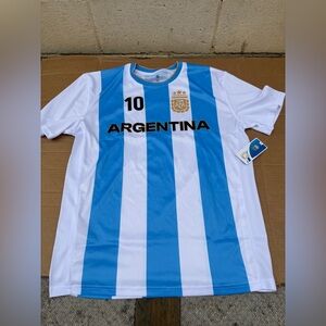 FA Blue and White Striped Soccer Jersey